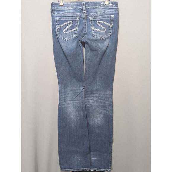 Silver Aiko Mid Boot Jeans Size 28x35 Women Bootcut Denim Medium Wash Fast Ship - Picture 1 of 6
